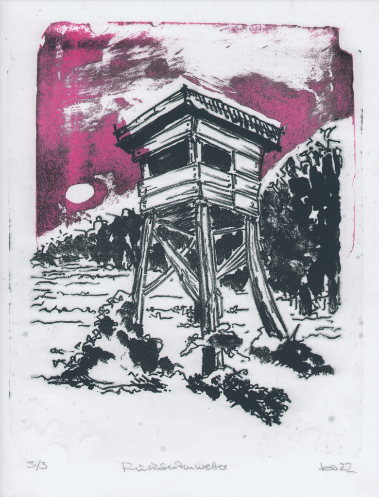 Rückseitenwetter, 2022, Jan Bodenstein, Lithografie